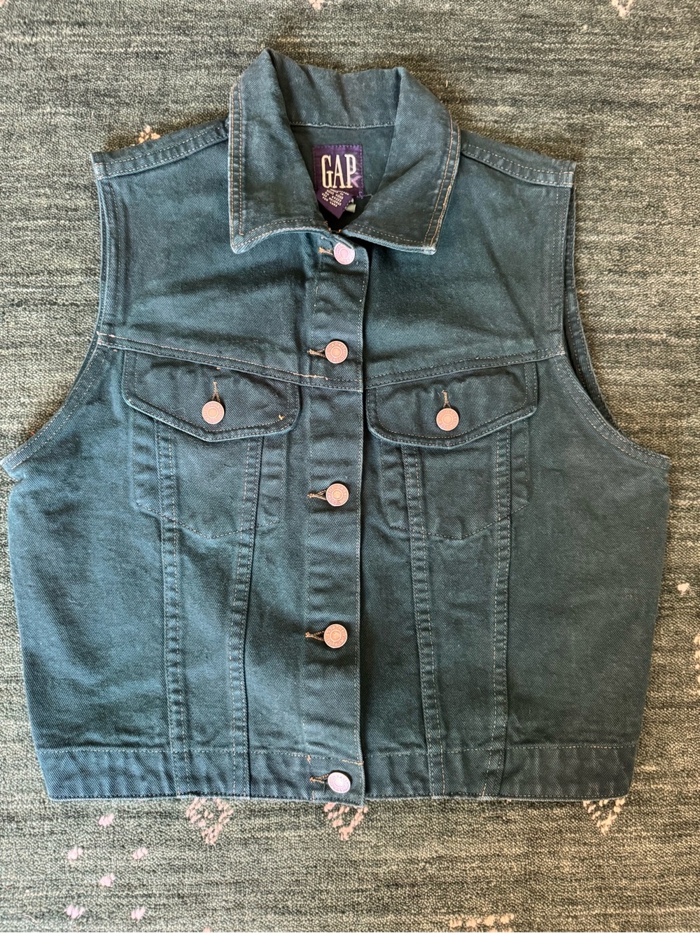 Forest Green Vintage Denim Vest